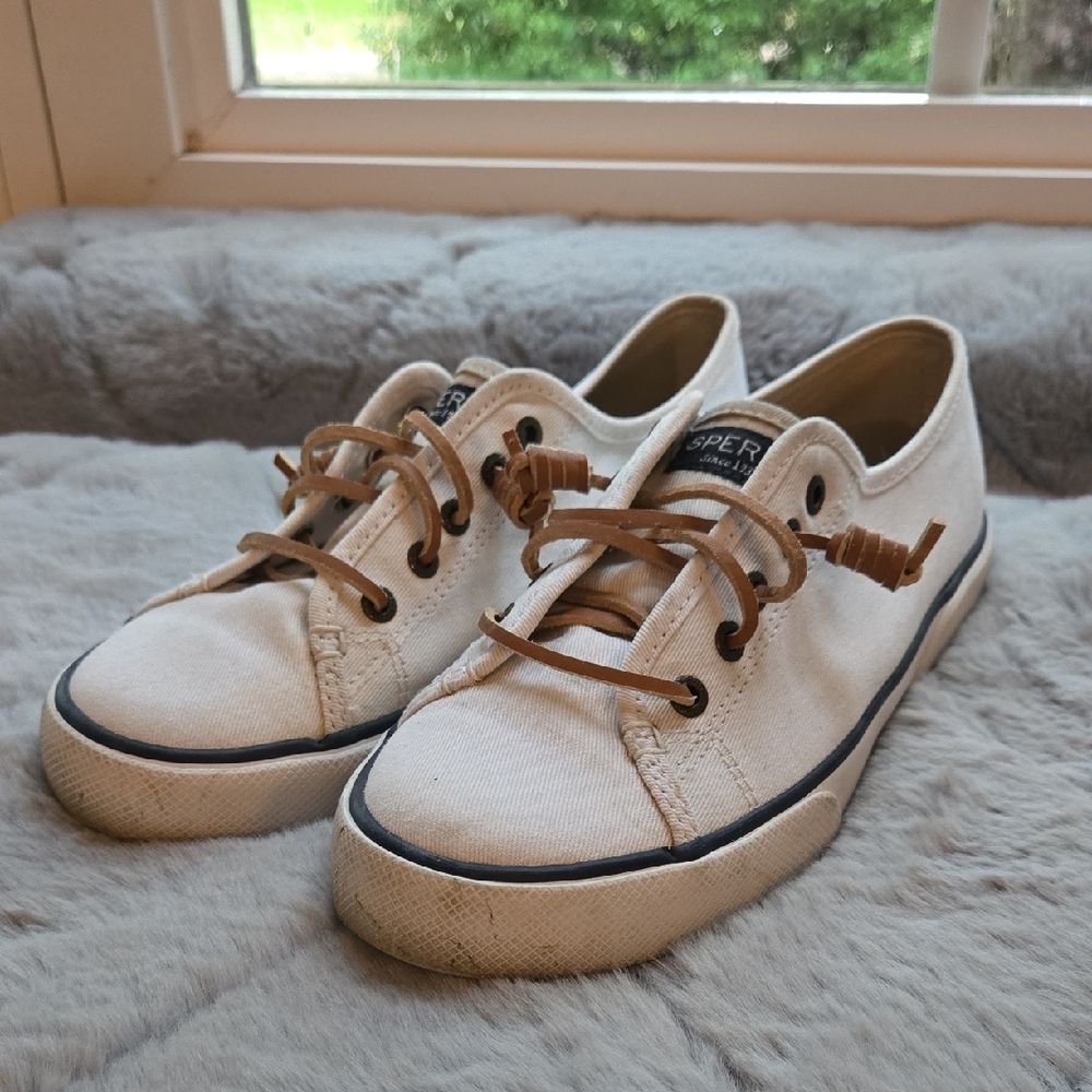 Sperry White Sneakers, Womens 8.5, Great Condition
